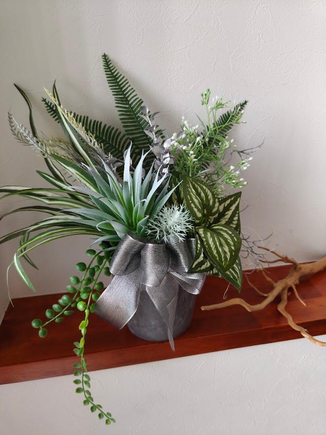 枯れない観葉植物セット　グリーンアレンジメント　男前インテリア　多肉植物　開店祝い　開業祝い　店舗　誕生日　お祝い花 | 6枚目